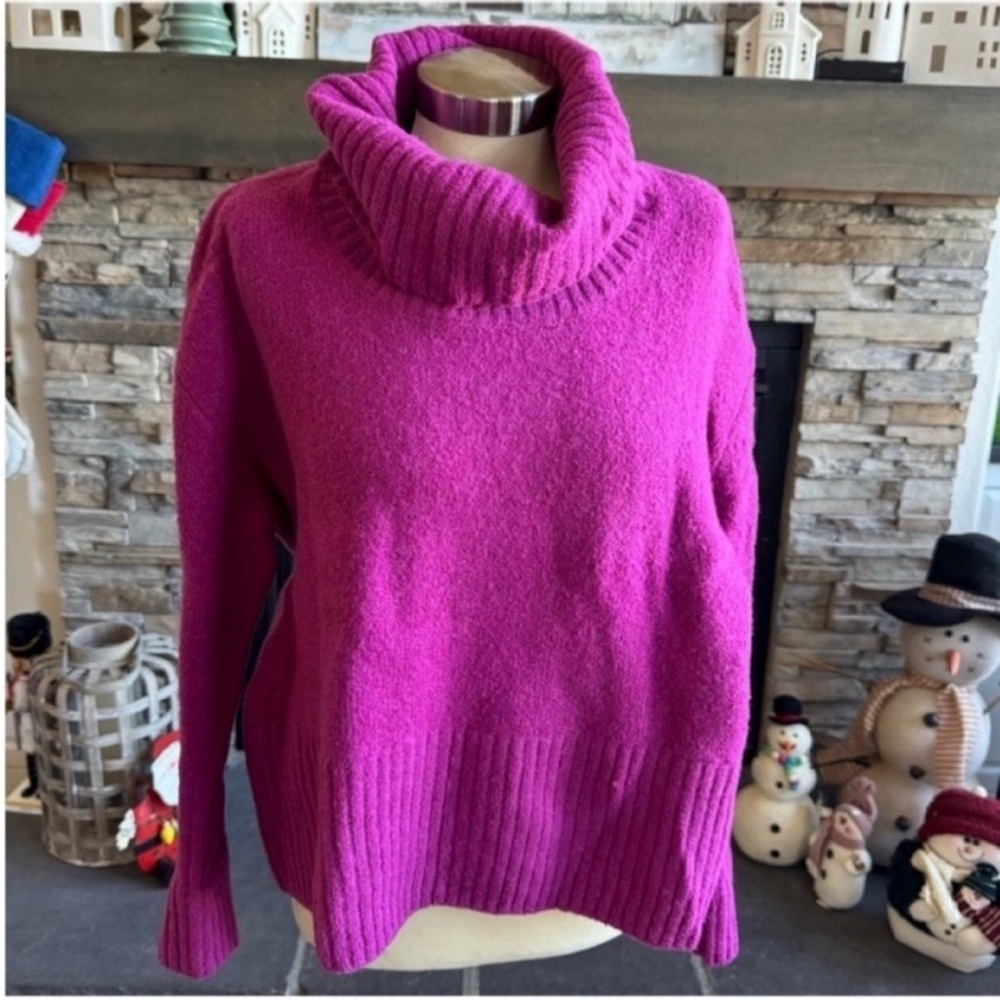 Rachel Zoe Bold Magenta Cowl Neck Sweater